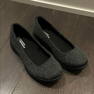 Skechers Charcoal Knit Slip-On Flats